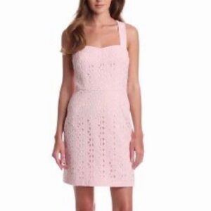 Ali Ro Shell Light Pink Eyelet Lace Razorback Dress Size 8